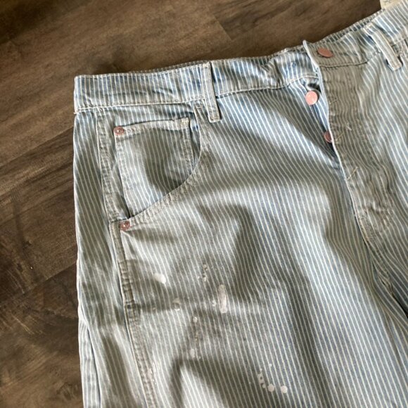 We The Free Blue Striped Flare Jeans - Picture 5 of 12